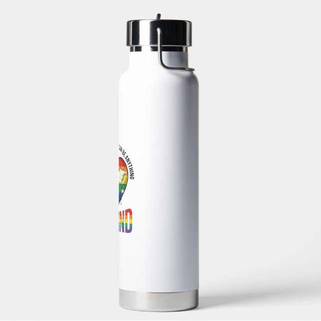 Be Kind World Heart Rainbow Vector T-Shirt Design_ Water Bottle (Left)