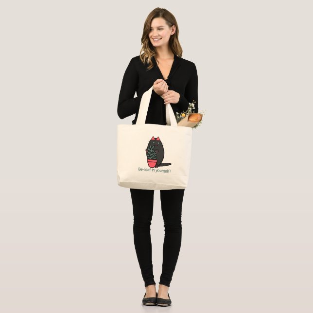 Be-Leaf In Yourself Large Tote Bag (Front (Model))