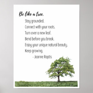 Be Like a Tree Inspirational Wall Art Print