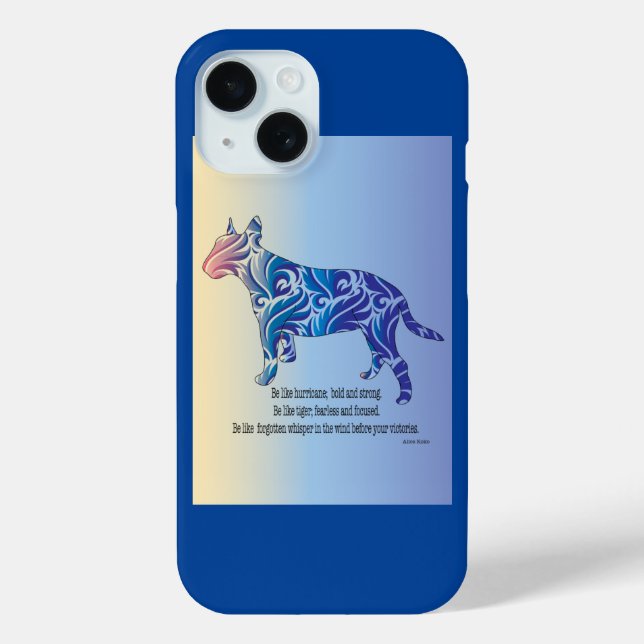 Be like hurricane and tiger BULL TERRIER art Case-Mate iPhone Case (Back)