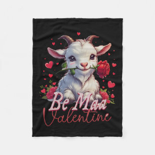 Be Maa Valentine Goat Heart Cute Goat Happy Valent Fleece Blanket