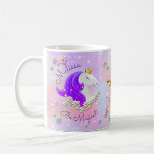 Be Magical Purple Unicorn Princess Sparkle Coffee Mug