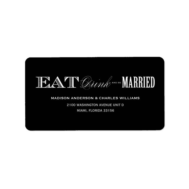 & BE MARRIED | ADDRESS LABELS (Front)