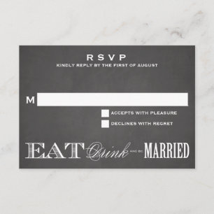 BE MARRIED CHALKBOARD   RSVP 3.5 x 5