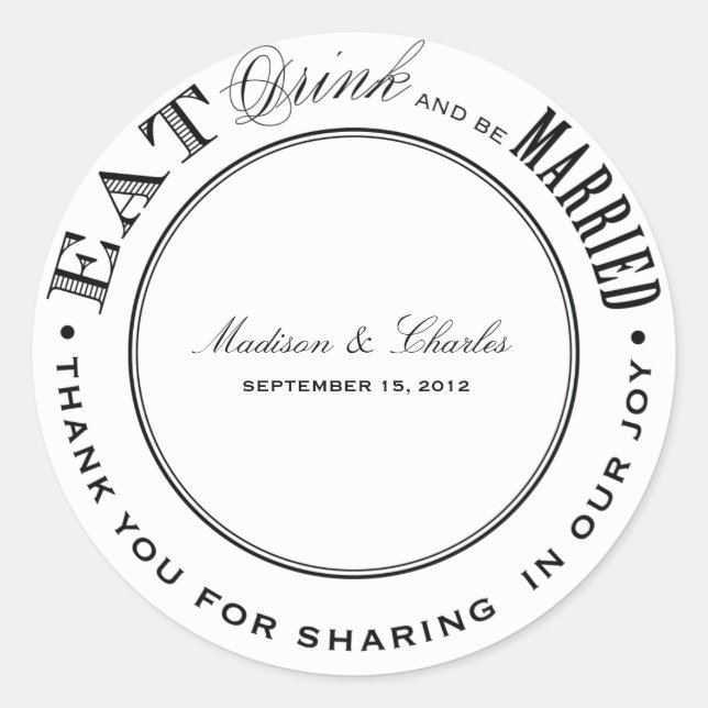 & BE MARRIED | FAVOR STICKERS (Front)