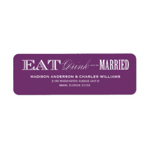 & BE MARRIED   RETURN ADDRESS LABELS