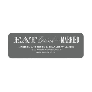 & BE MARRIED   RETURN ADDRESS LABELS