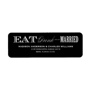 & BE MARRIED RETURN ADDRESS LABELS