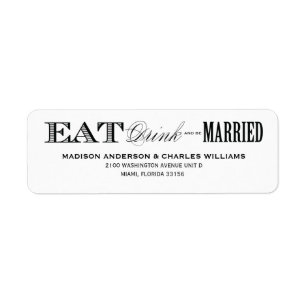 & BE MARRIED   RETURN ADDRESS LABELS