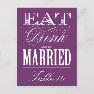 & BE MARRIED   TABLE NUMBER POSTCARD