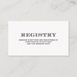 Be Married   Wedding Registry Card