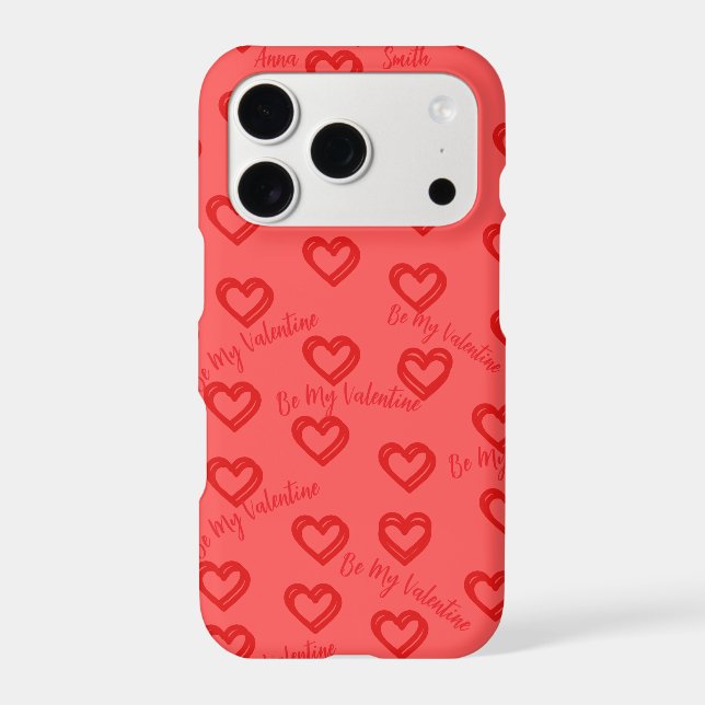 Be Me Valentine 💕 Personalized Hearts Phone Case  (Back)