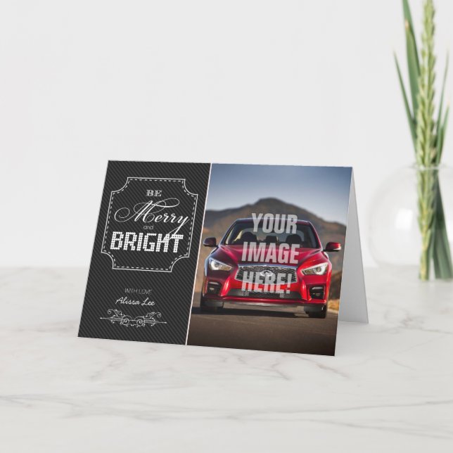 Be Merry and Bright - Infiniti Q50 Car themed Holiday Card (Front)