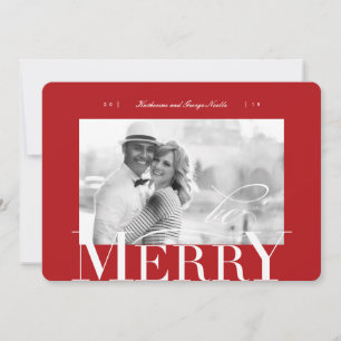 Be Merry Bold & Classic Typography Christmas Photo Holiday Card