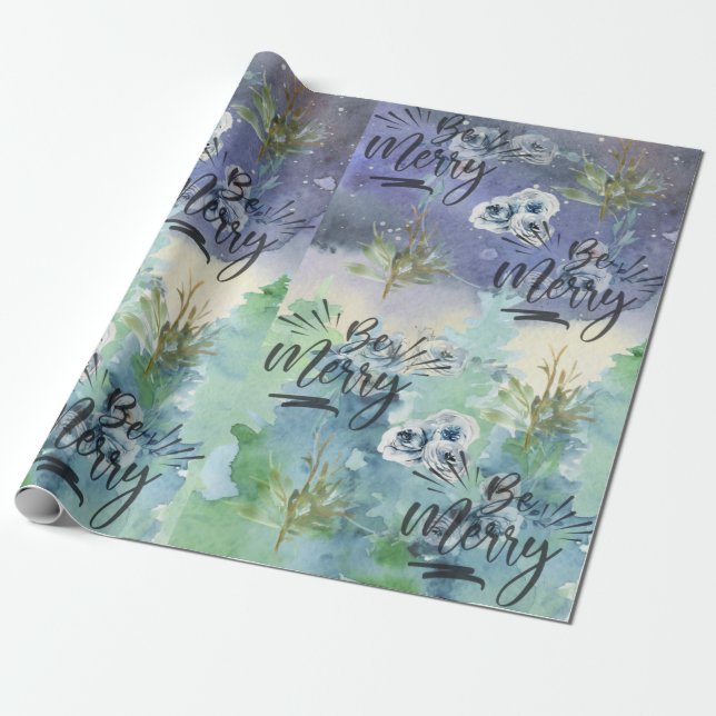 Be Merry Christmas Wrap Wrapping Paper (Unrolled)