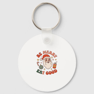 Be Merry Eat Good Christmas Santa Soda Candy Cane Key Ring