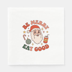 Be Merry Eat Good Christmas Santa Soda Candy Cane Napkin