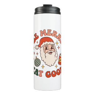 Be Merry Eat Good Christmas Santa Soda Candy Cane Thermal Tumbler