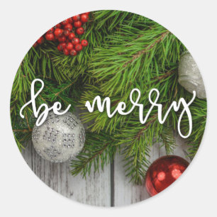 Be Merry Evergreen Holiday Envelope Seal