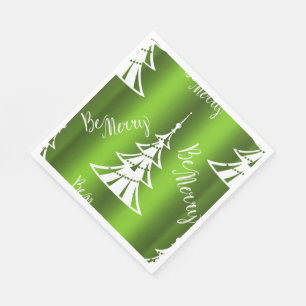 Be Merry Green Christmas Napkin