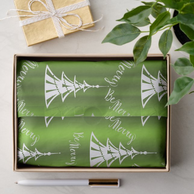 Be Merry Green Christmas Tissue Paper (Gift)