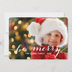 Be Merry Hand-Lettering   Holiday Photo Card
