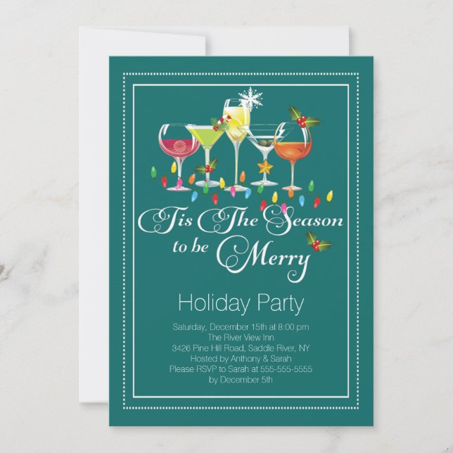 Be Merry Holiday Cocktail Party Invitation (Front)