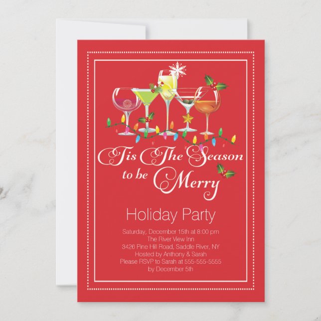 Be Merry Holiday Cocktail Party Invitation (Front)