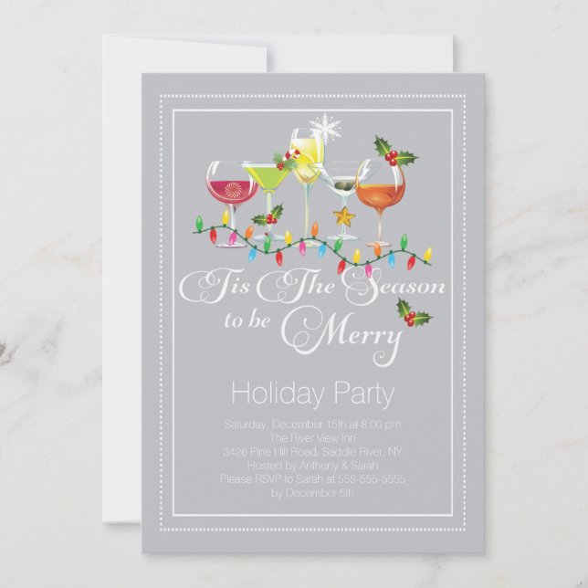 Be Merry Holiday Cocktail Party Invitation (Front)