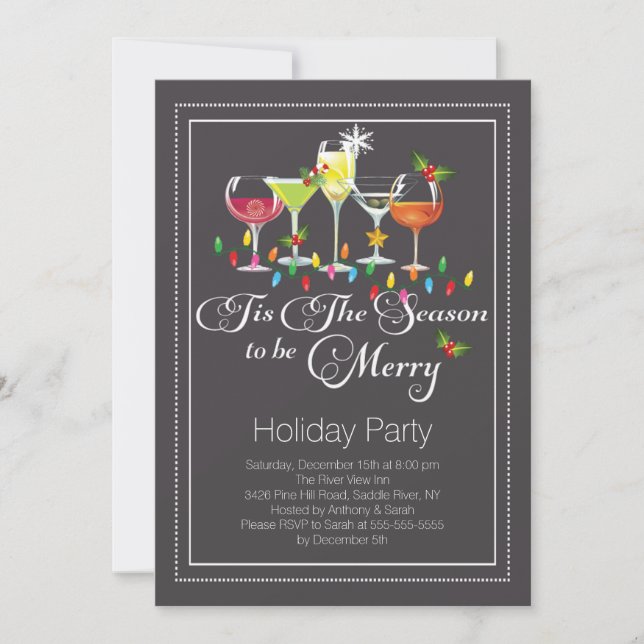 Be Merry Holiday Cocktail Party Invitation (Front)