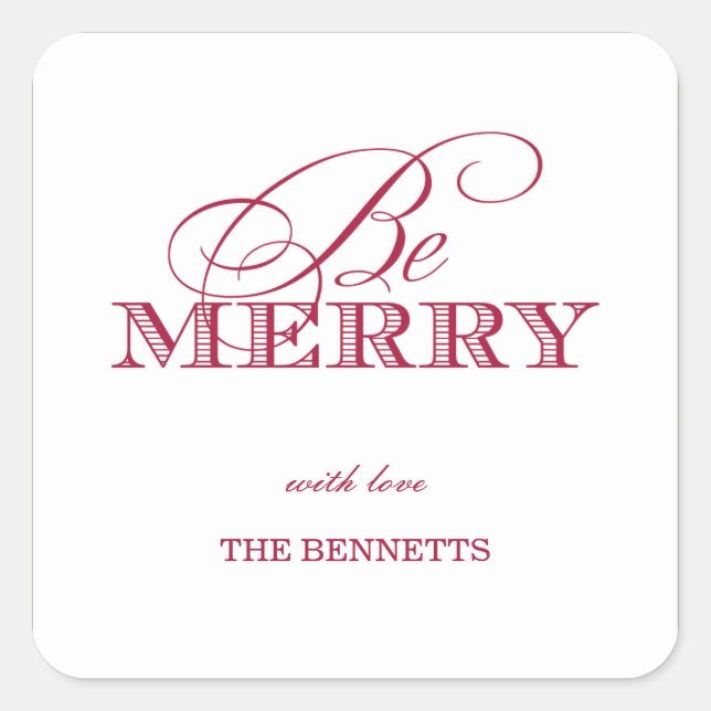 Be Merry Holiday Gift Stickers (Front)