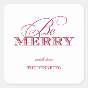 Be Merry Holiday Gift Stickers