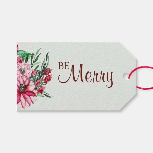 Be Merry Holiday Gift Tag (Front (Horizontal))