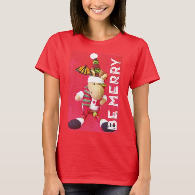 BE MERRY Holiday T-shirt for Women (Front)