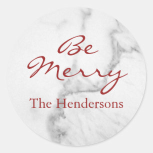 Be Merry Marble Holiday Sticker