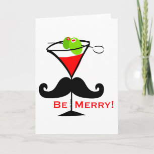 Be Merry Moustache Holiday Card
