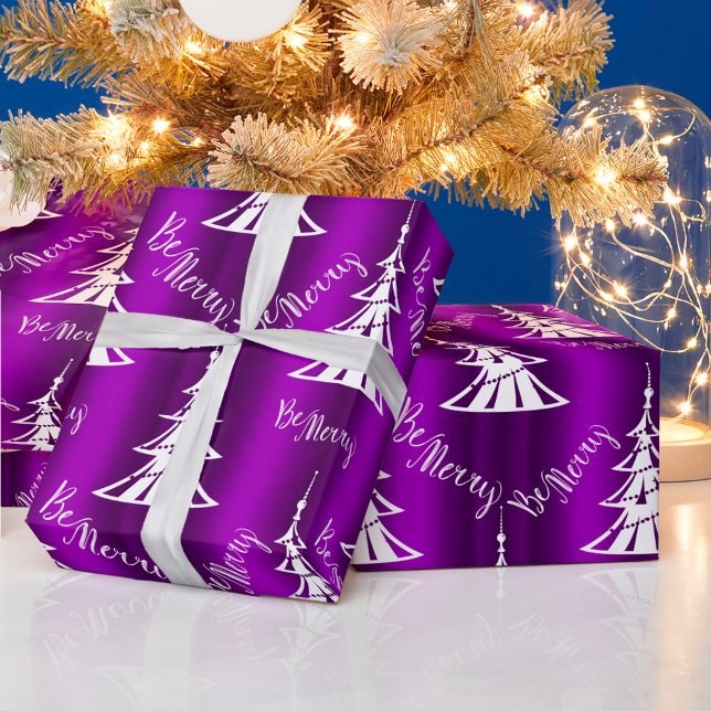 Be Merry Purple Christmas Wrapping Paper (Creator Uploaded)