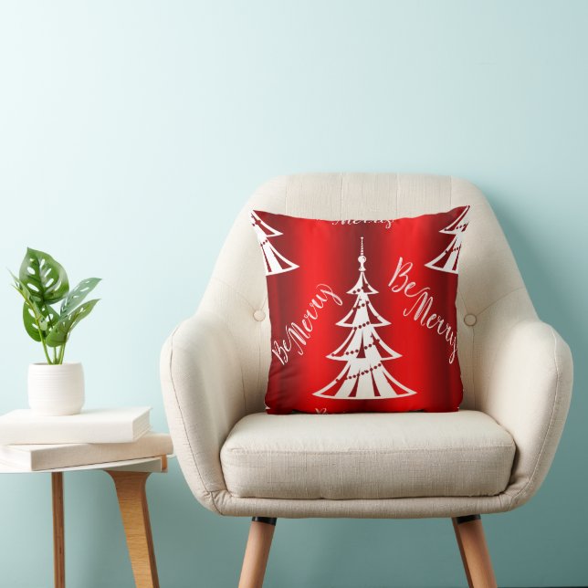 Be Merry Red Christmas Cushion (Chair)