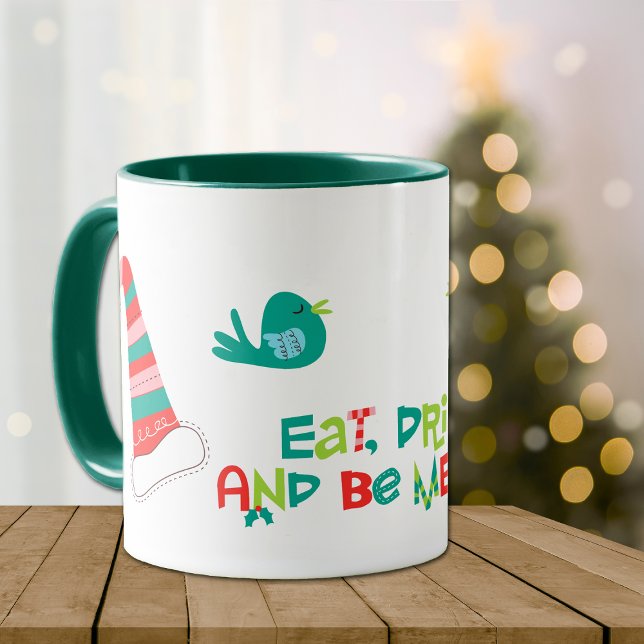 Be Merry Retro Christmas Images Mug (Creator Uploaded)