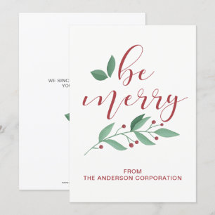 Be Merry Simple Business Holiday Greeting Invitation