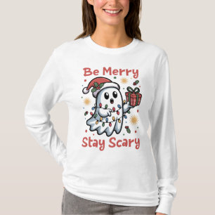 Be Merry Stay Scary Christmas Halloween T-Shirt
