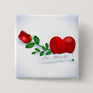 Be mine 15 cm square badge