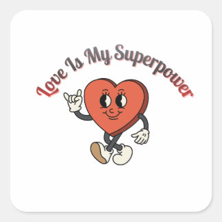 Be Mine 2026 – Retro Valentine Love Typography Square Sticker