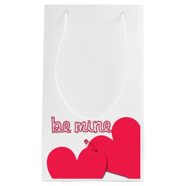 Be Mine 2 hearts and safety Pin Gift bag (Front)