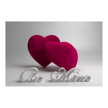 Be Mine 3D Hearts Valentine Poster