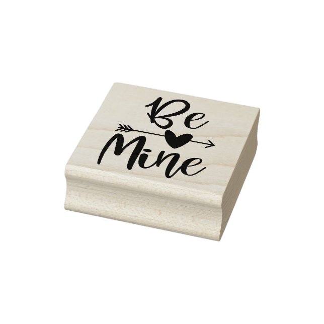 Be Mine Arrow Through Heart Valentine's Day Rubber Stamp (Stamp)