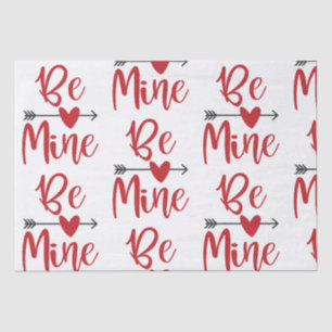 Be Mine Arrow Through Heart Valentine's Day Wrappi Tissue Paper