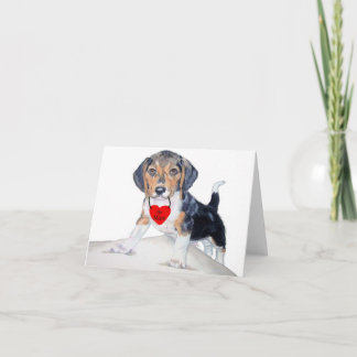 Be MIne Bagel the Beagle Notecard