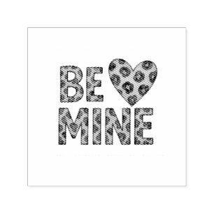 Be Mine Be My Valentine Cheetah Print Self-inking Stamp