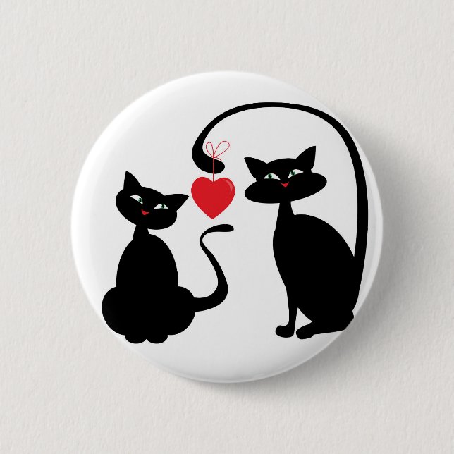Be Mine Cats 6 Cm Round Badge (Front)